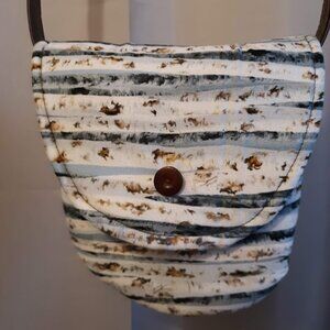 New Southwestern Western Purse Aspen Wood Tree print Blue Brown Wht bag Flap top
